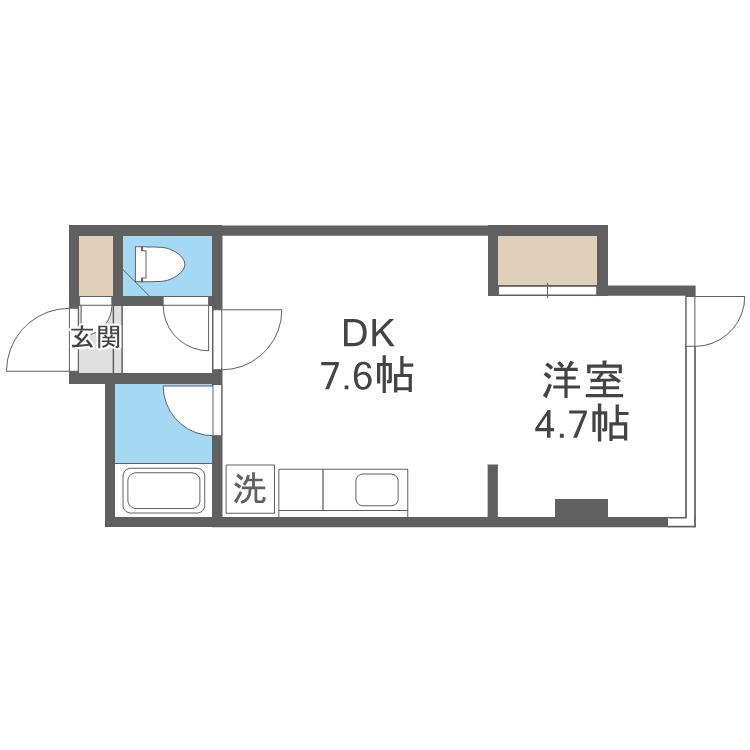 OTハイデンス(1DK/4階)の間取り写真