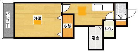 横田第2ビル(1K/3階)の間取り写真