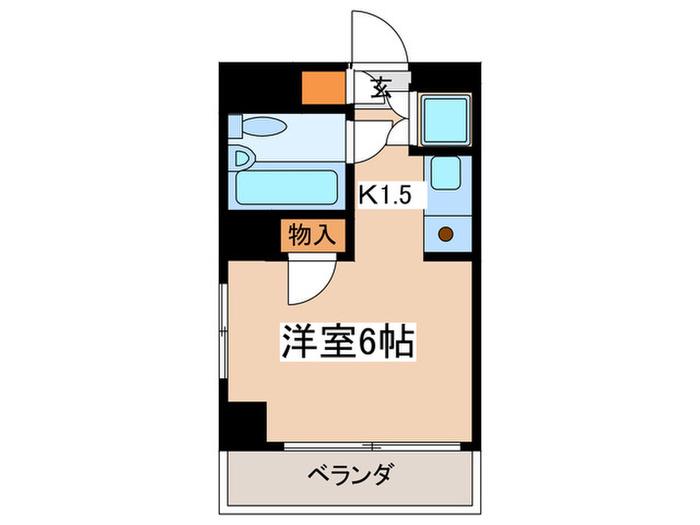 インペリアル京王多摩川フラット(1K/8階)の間取り写真
