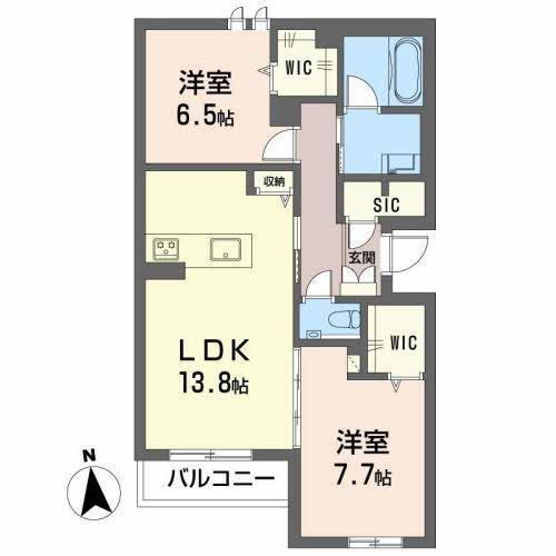 ソフィア江南(2LDK/2階)の間取り写真