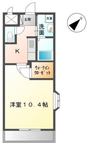 メルヴェーユ(1K/2階)の間取り写真