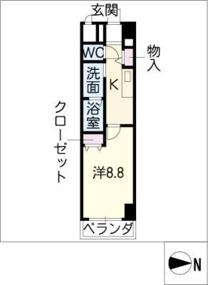 NEW CITY APARTMENTS円上町(1K/6階)の間取り写真