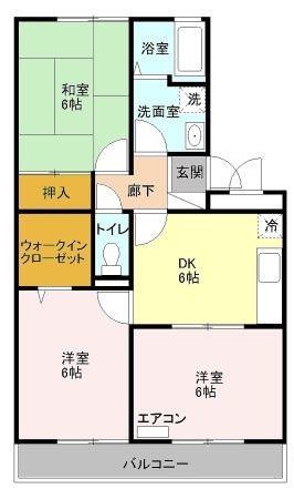 ロイヤルシャトー金子(3DK/3階)の間取り写真