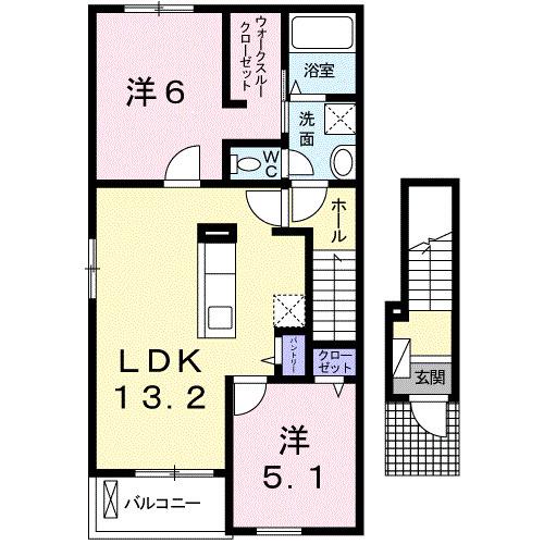 MAISON SATSUKI(2LDK/2階)の間取り写真