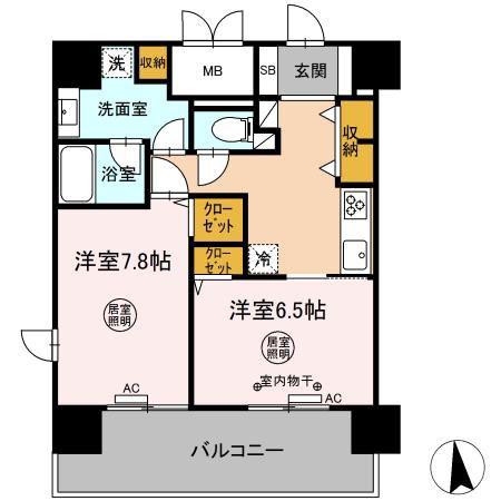 エクルベージュ(2K/2階)の間取り写真
