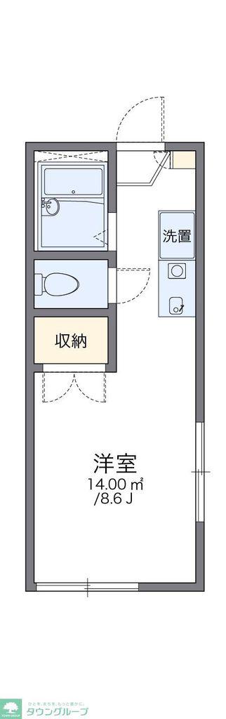 レオパレスリバーサイド染地(1K/2階)の間取り写真