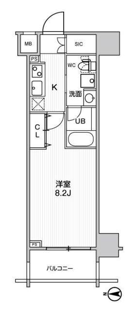 ステージグランデ錦糸町II(1K/7階)の間取り写真