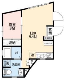 パークフロント小山台(1LDK/2階)の間取り写真