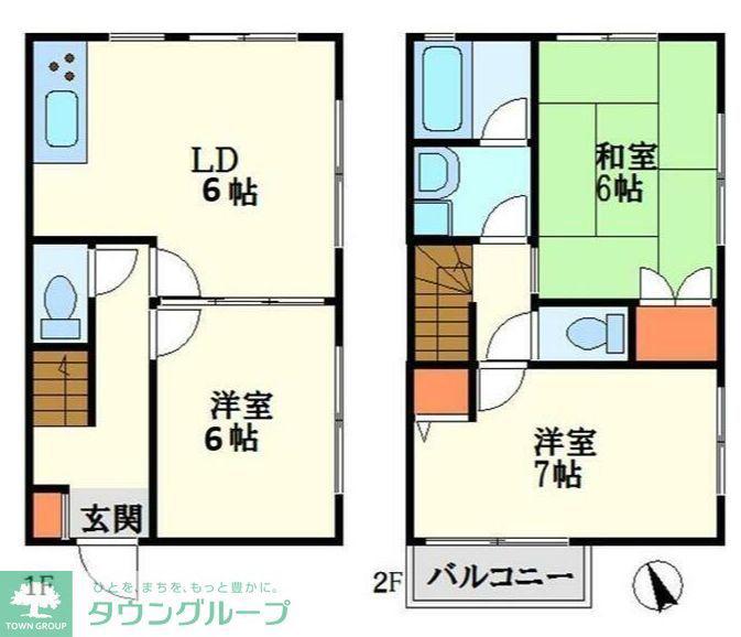 ハウゼM(3DK/2階)の間取り写真