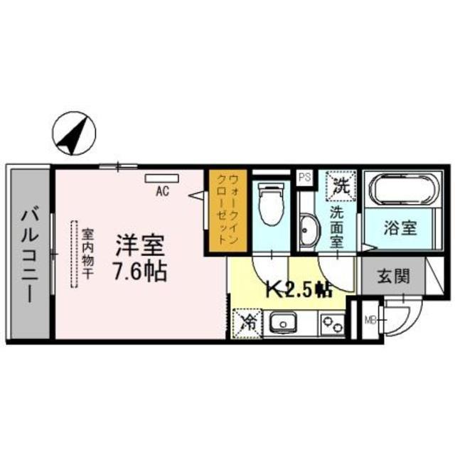 ヴィラージオ(1K/3階)の間取り写真