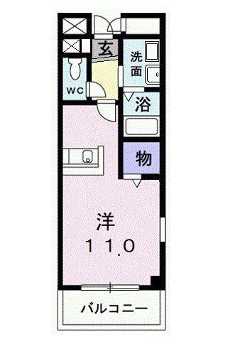 ヴィクトリー(ワンルーム/1階)の間取り写真