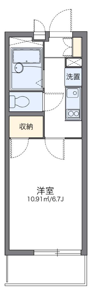 レオパレスヴィラ曽根C(1K/1階)の間取り写真
