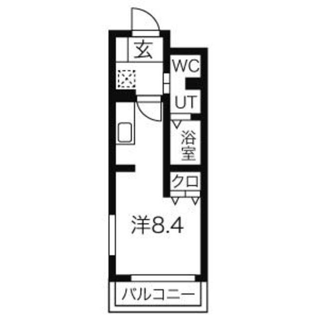 マリア ロッソ天神山(ワンルーム/1階)の間取り写真