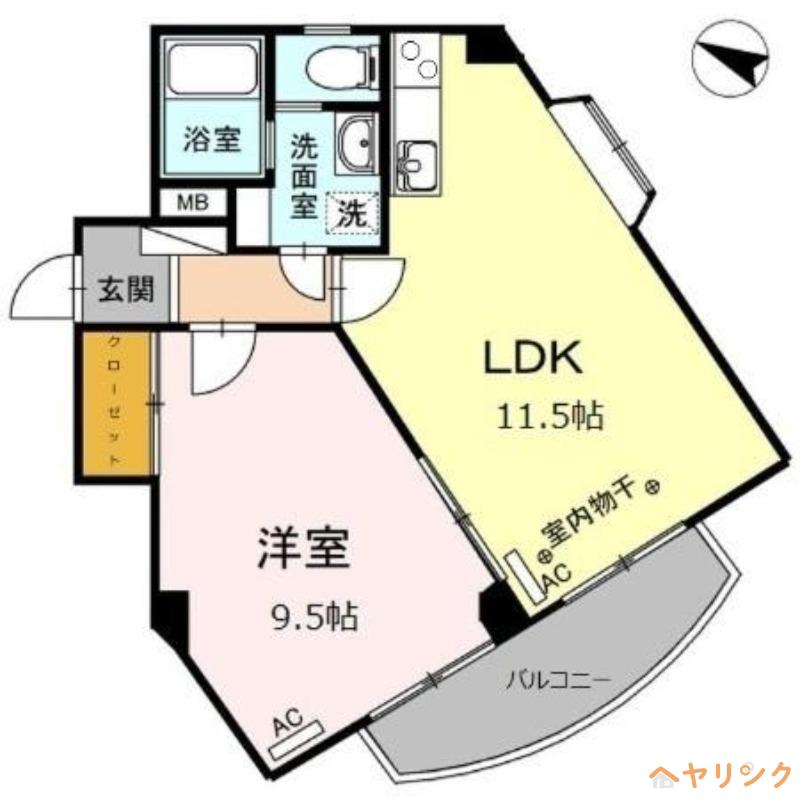 エスペランス文教台(1LDK/3階)の間取り写真