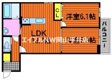 チッタ・デ・雄嶋(2LDK/2階)の間取り写真
