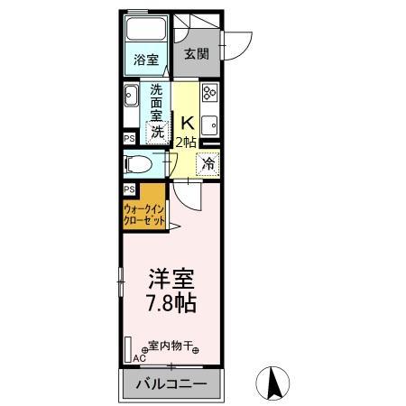 レフィナード(1K/2階)の間取り写真