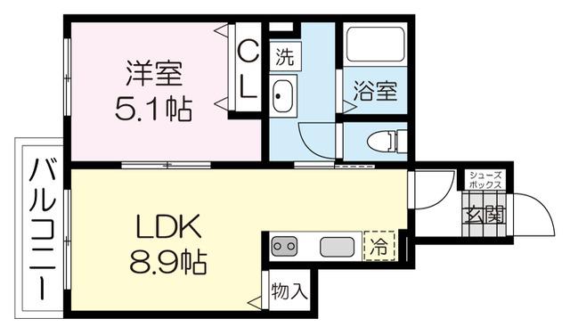 PRIMO DIO(1LDK/1階)の間取り写真