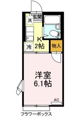 どみいるみずの(1K/2階)の間取り写真