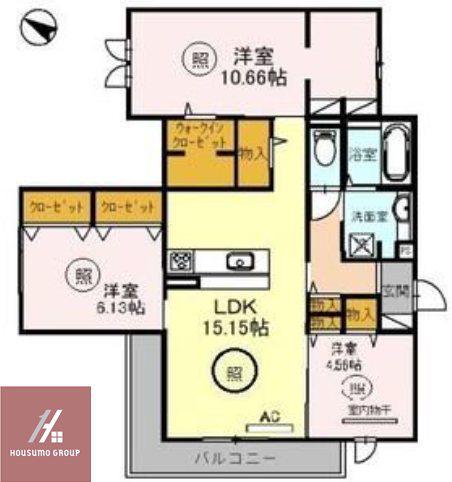 チェリーヒルズUENO(3LDK/3階)の間取り写真