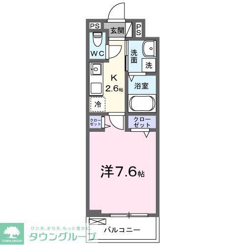 ヒルサイドIII(1K/2階)の間取り写真