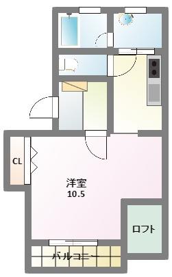 コリーナM(1K/2階)の間取り写真