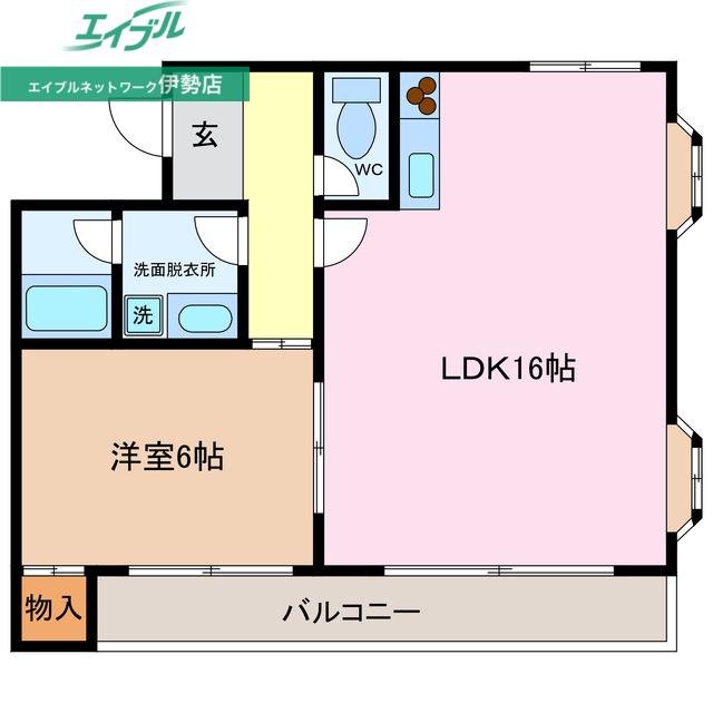 ウイングルートIII(1LDK/2階)の間取り写真