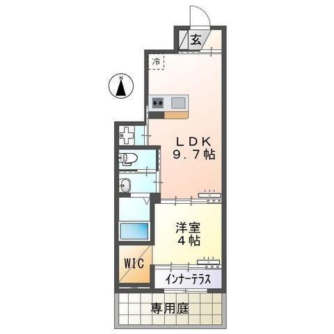 メゾンさくら(1LDK/1階)の間取り写真