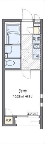 クレイノ湘南辻堂(1K/2階)の間取り写真