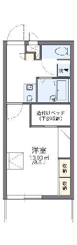 レオパレス柳堀町(1K/3階)の間取り写真