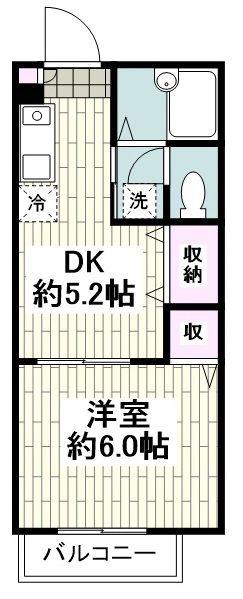 ドリームハイツ(1DK/2階)の間取り写真