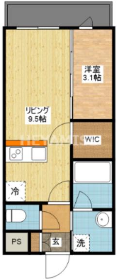 ヴィオラ矢上弐番館(1LDK/1階)の間取り写真
