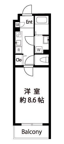 リヴィエール東十条(1K/2階)の間取り写真