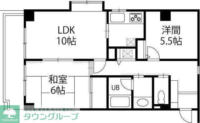 ヴァンベール川口(2LDK/4階)の間取り写真