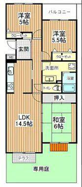 アーバンみらい東大宮東二番街9-6(3LDK/2階)の間取り写真