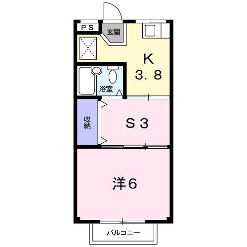 カーサ602(1SK/2階)の間取り写真