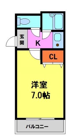 プラザイマイマンション(1K/3階)の間取り写真