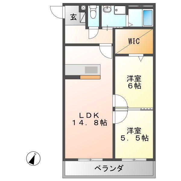 NBマンションII(2LDK/2階)の間取り写真