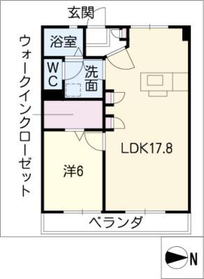 メゾンミズタ(1LDK/1階)の間取り写真