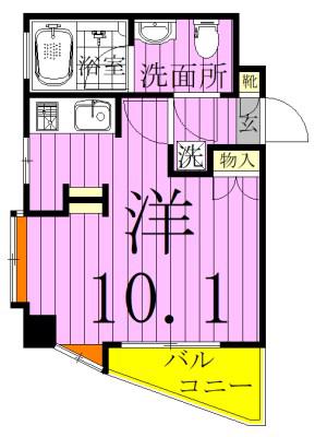 アーク松戸中央公園(ワンルーム/3階)の間取り写真