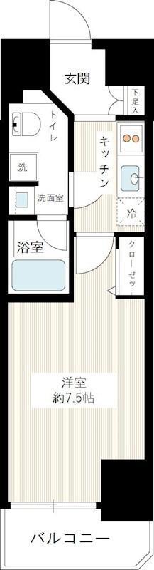 ブライズ亀戸(1K/8階)の間取り写真