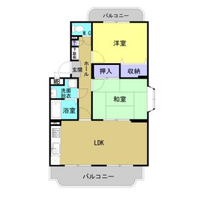 ユーミーひさえだD棟(2LDK/2階)の間取り写真