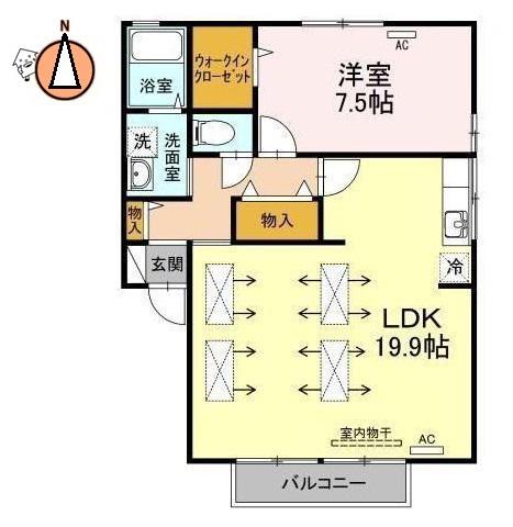 コーポのぞみ(1LDK/2階)の間取り写真