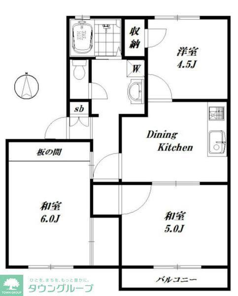 えふ・がーでん(3DK/2階)の間取り写真