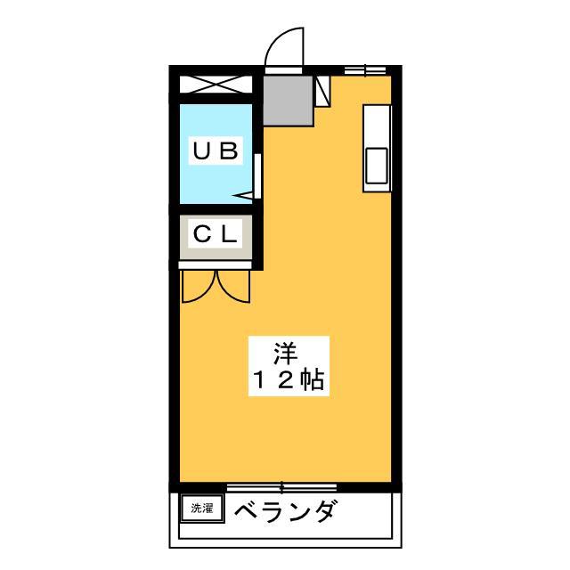 メゾン河合(ワンルーム/3階)の間取り写真
