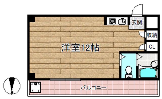 光栄ハイツ芥川(1K/3階)の間取り写真
