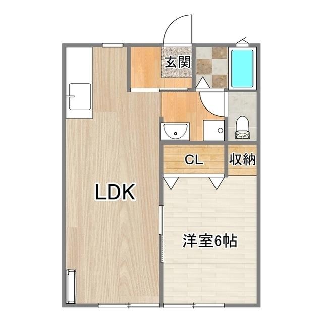 メゾン橋本(1LDK/1階)の間取り写真