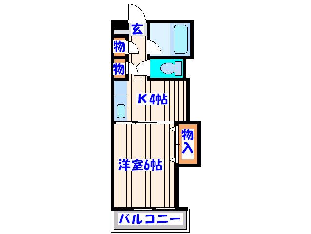 みちのくハイツ10(1K/3階)の間取り写真