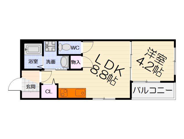 F ASECIA URANIA(1LDK/3階)の間取り写真