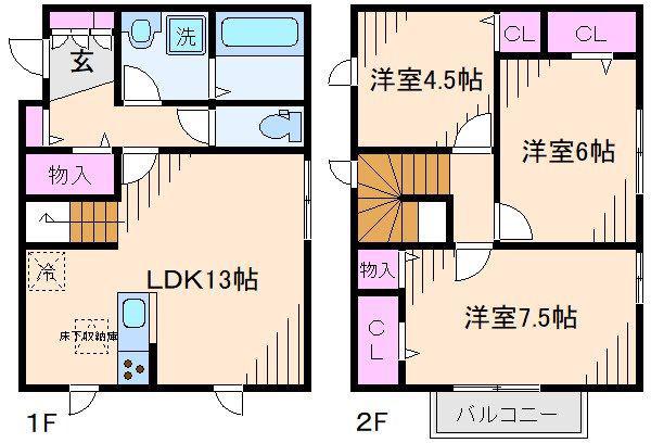 ソネット仲町台(3LDK/1階)の間取り写真