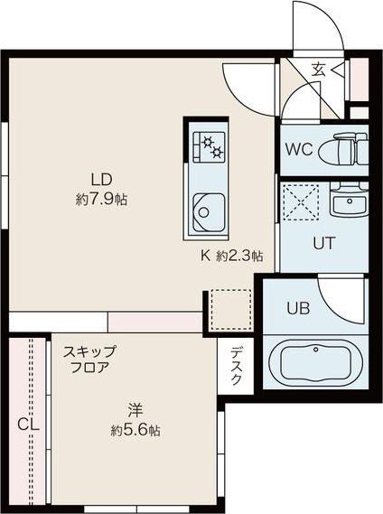 クレアール東札幌(1LDK/1階)の間取り写真
